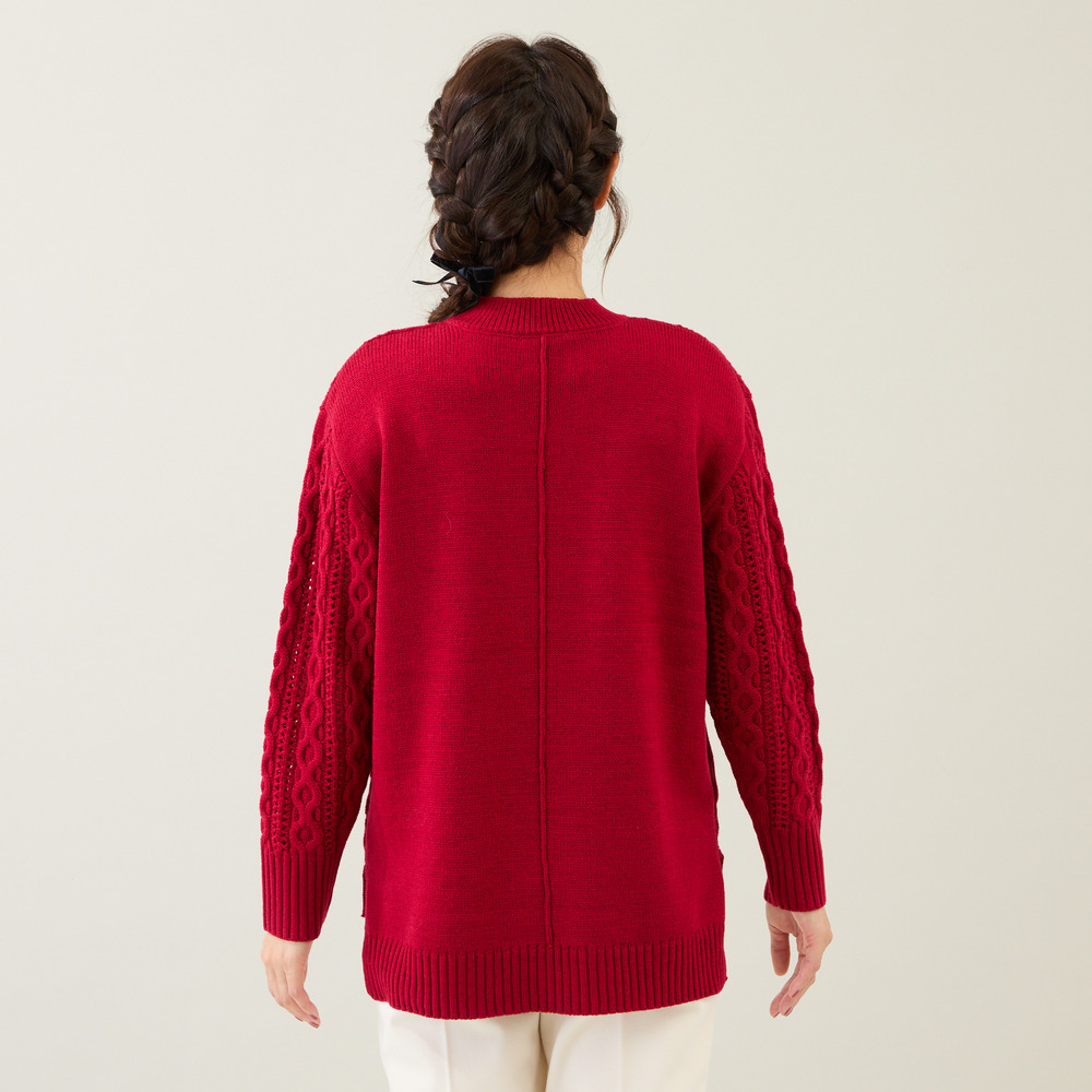 リボン×ケーブル編みニットプルオーバー7