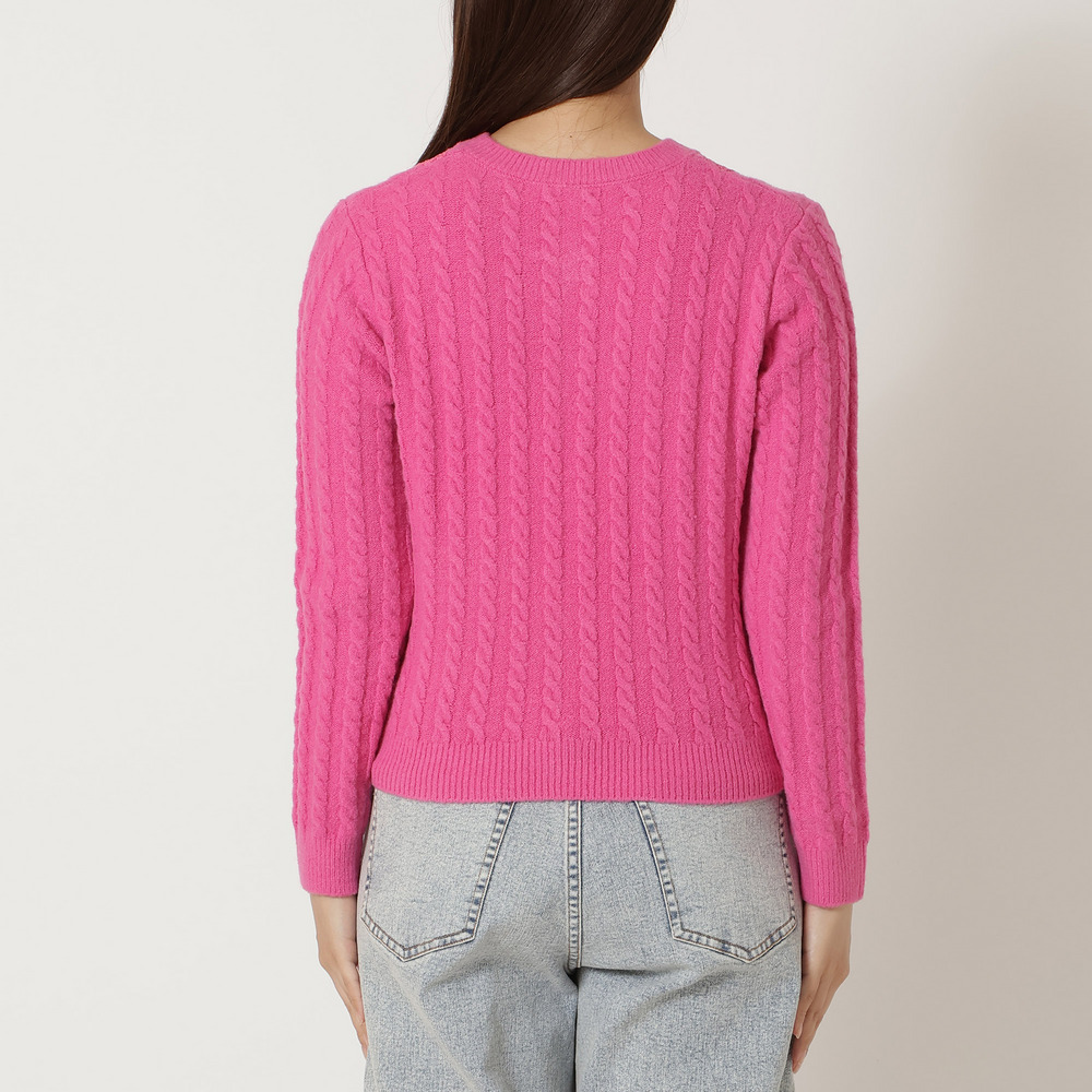 レース×ケーブル編みニットカーディガン9