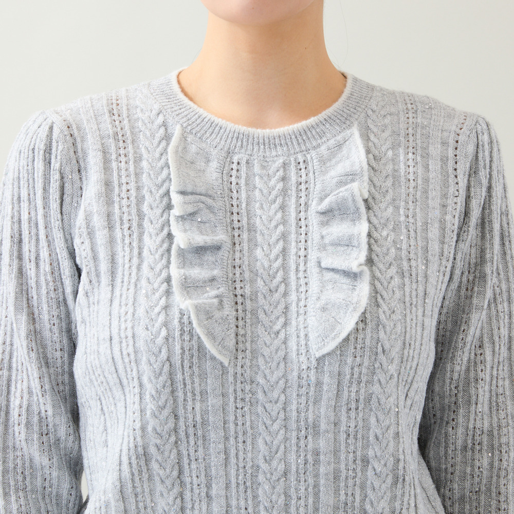 フリルラメニットプルオーバー2