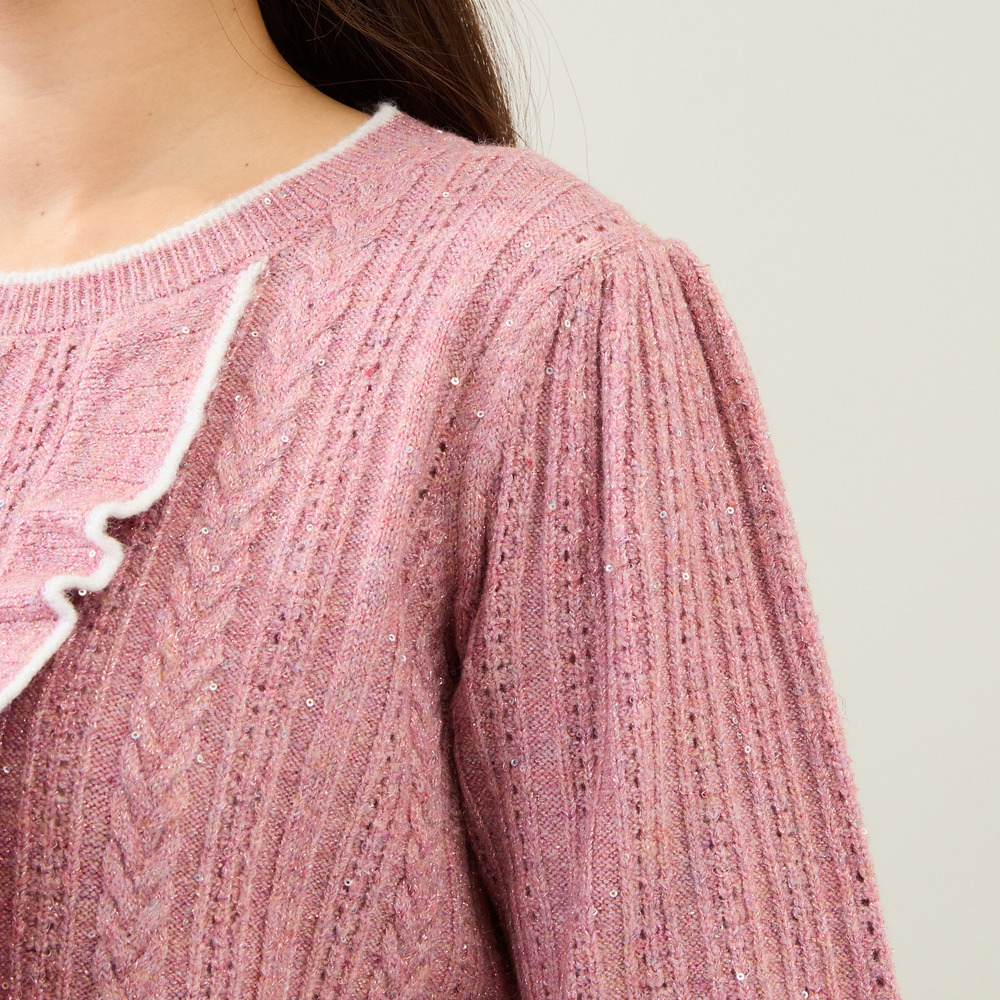 フリルラメニットプルオーバー7