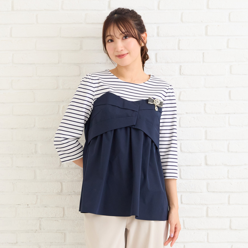 【人気デザイン】レイヤード風カットソー