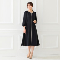 【接触冷感/シワになりにくい】サイド切替えワンピース