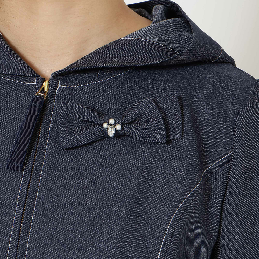 【イージーケア/伸縮性◎】デニムライクフード付きジャケット13