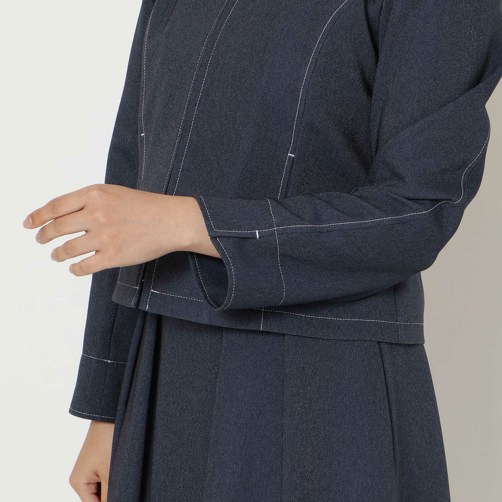 【イージーケア/伸縮性◎】デニムライクフード付きジャケット14