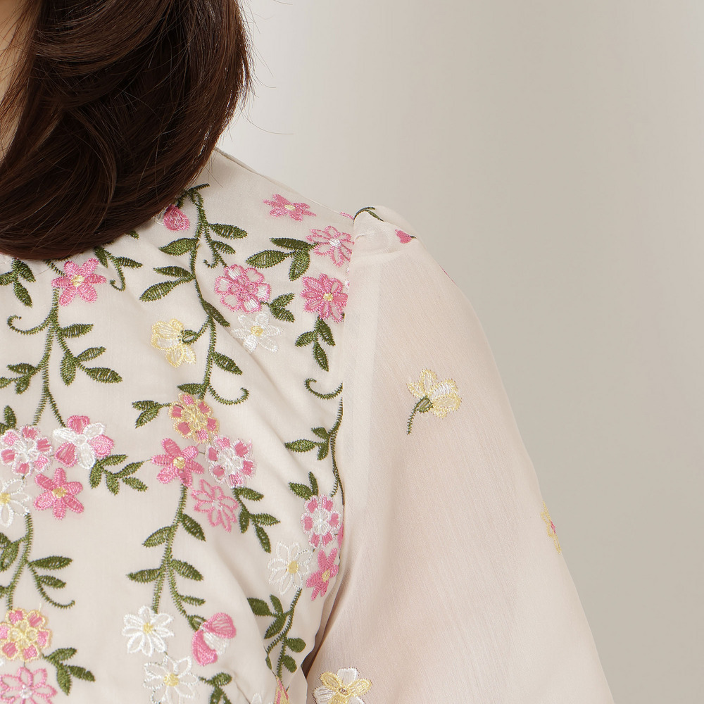 オーガンジー吹上刺繍ワンピース14