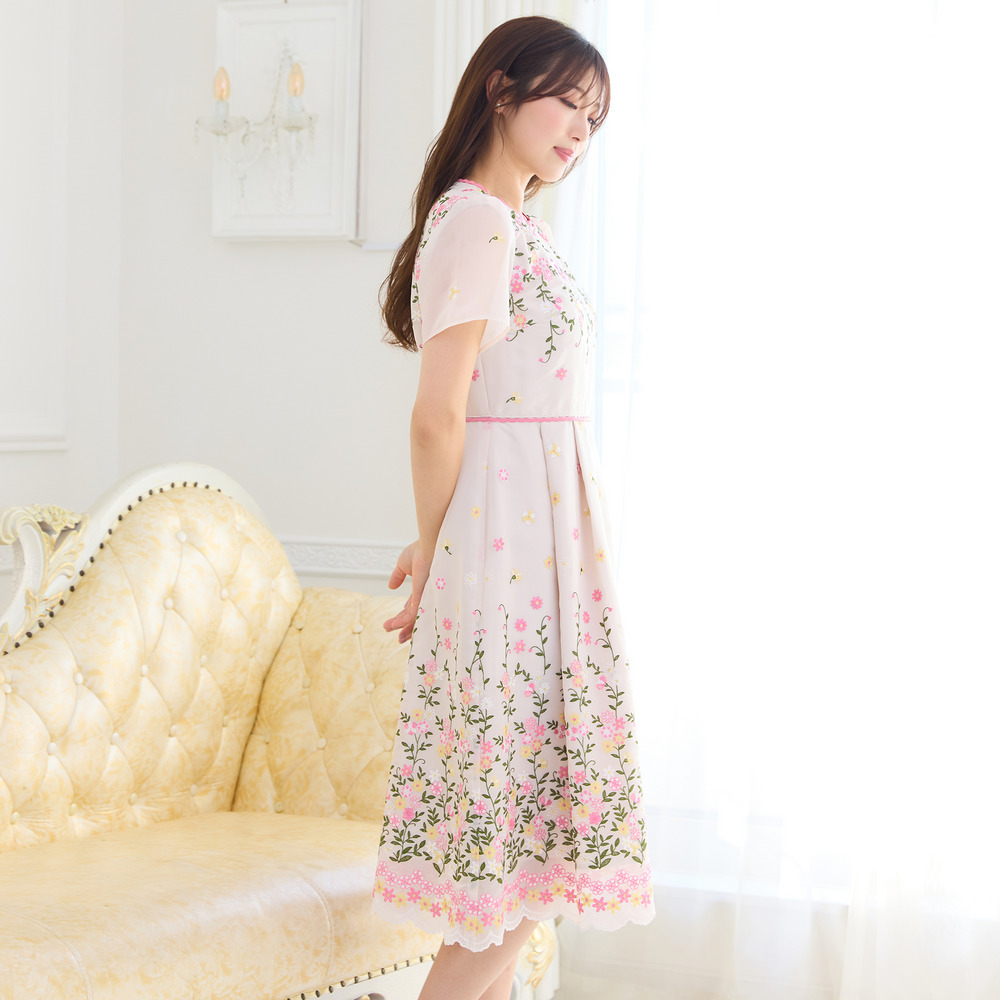 オーガンジー吹上刺繍ワンピース4