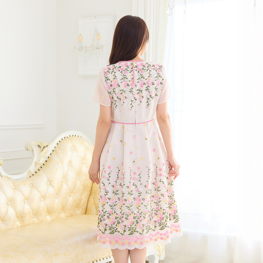 オーガンジー吹上刺繍ワンピース5