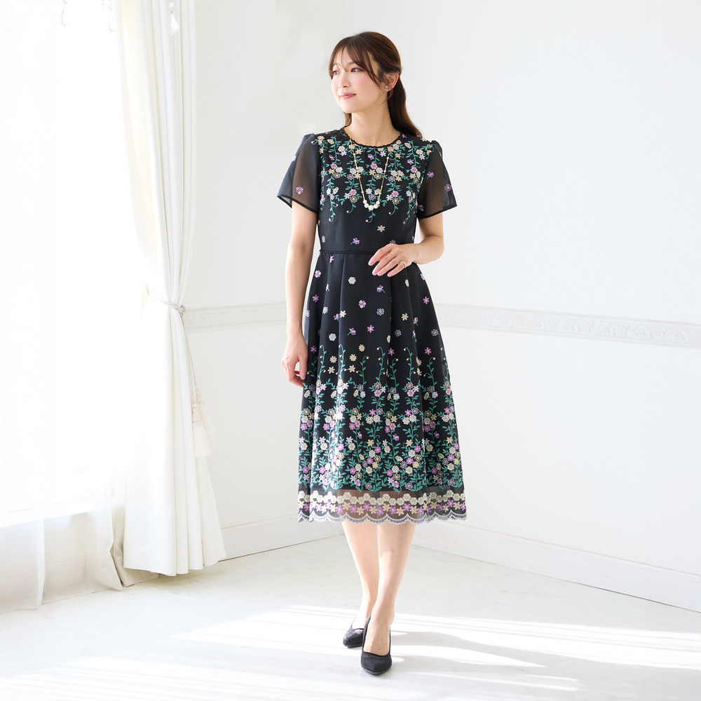 オーガンジー吹上刺繍ワンピース9