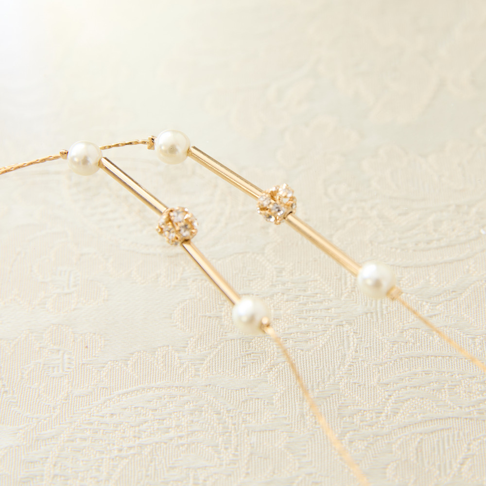 パール調ビーズゴールドシンプルネックレス2