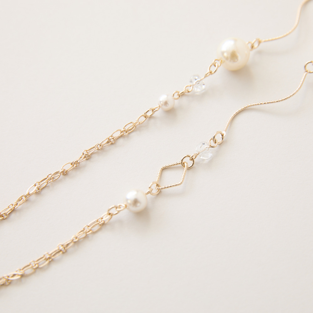 パール調ビーズウエーブネックレス2