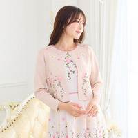 吹上刺繍クロップド丈ニットカーディガン