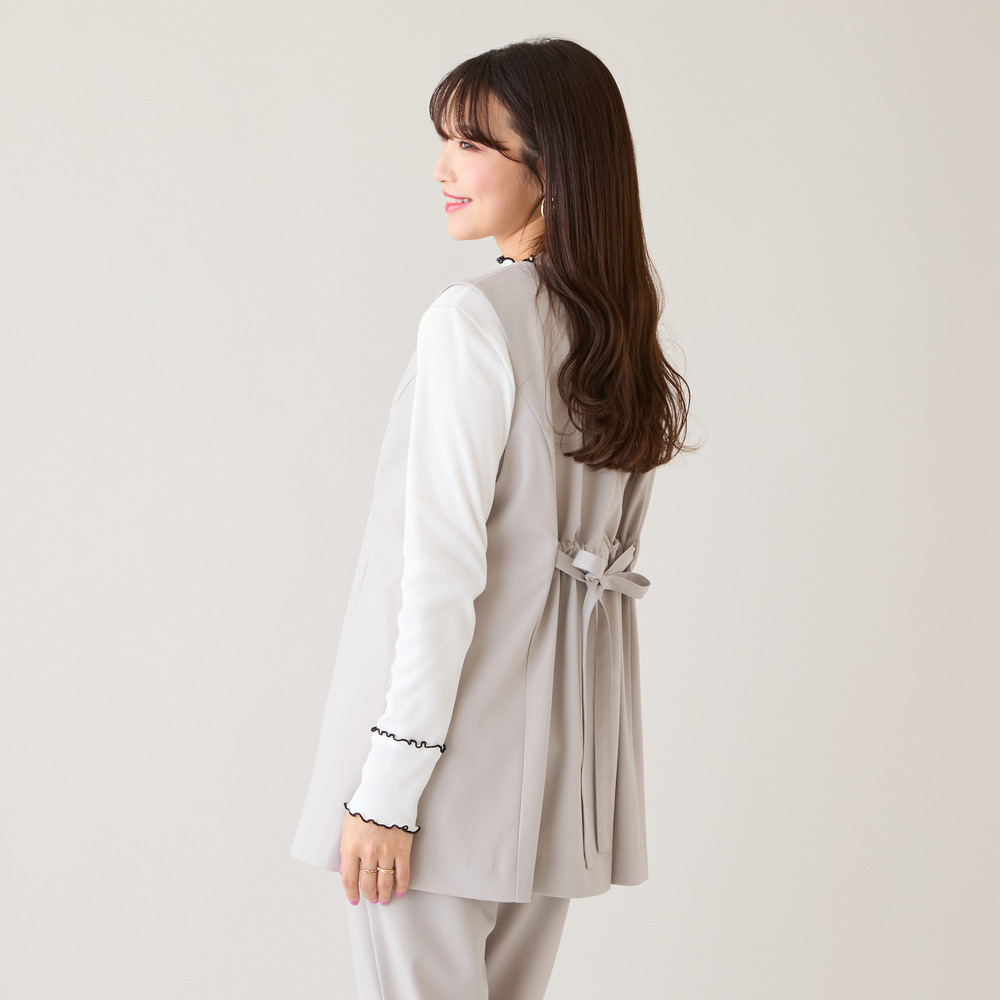 【セットアップ対応】【イージーケア】ストレッチツイルジレ4