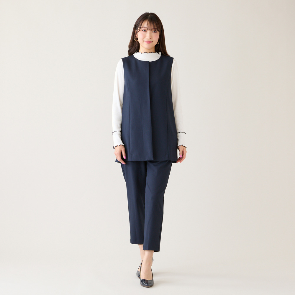 【セットアップ対応】【イージーケア】ストレッチツイルジレ7