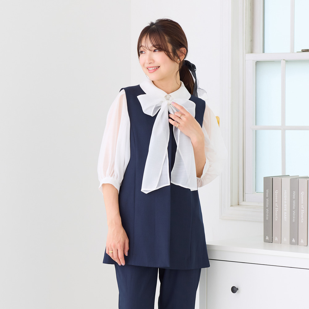 【セットアップ対応】【イージーケア】ストレッチツイルジレ1