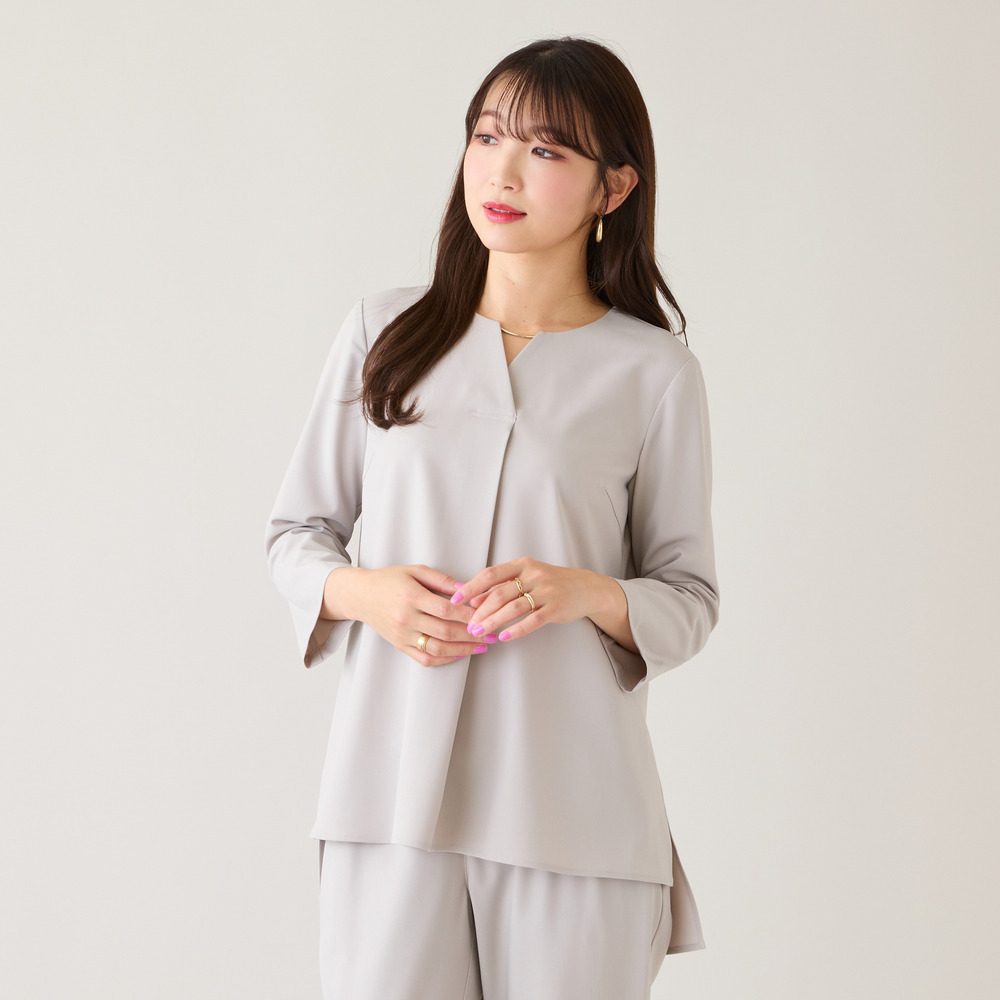 【セットアップ対応】【イージーケア】ストレッチツイルブラウス1