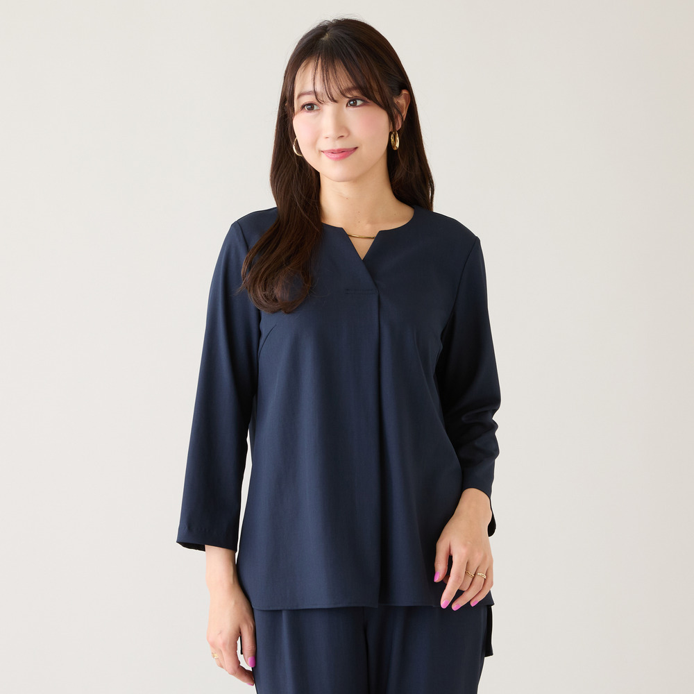 【セットアップ対応】【イージーケア】ストレッチツイルブラウス7