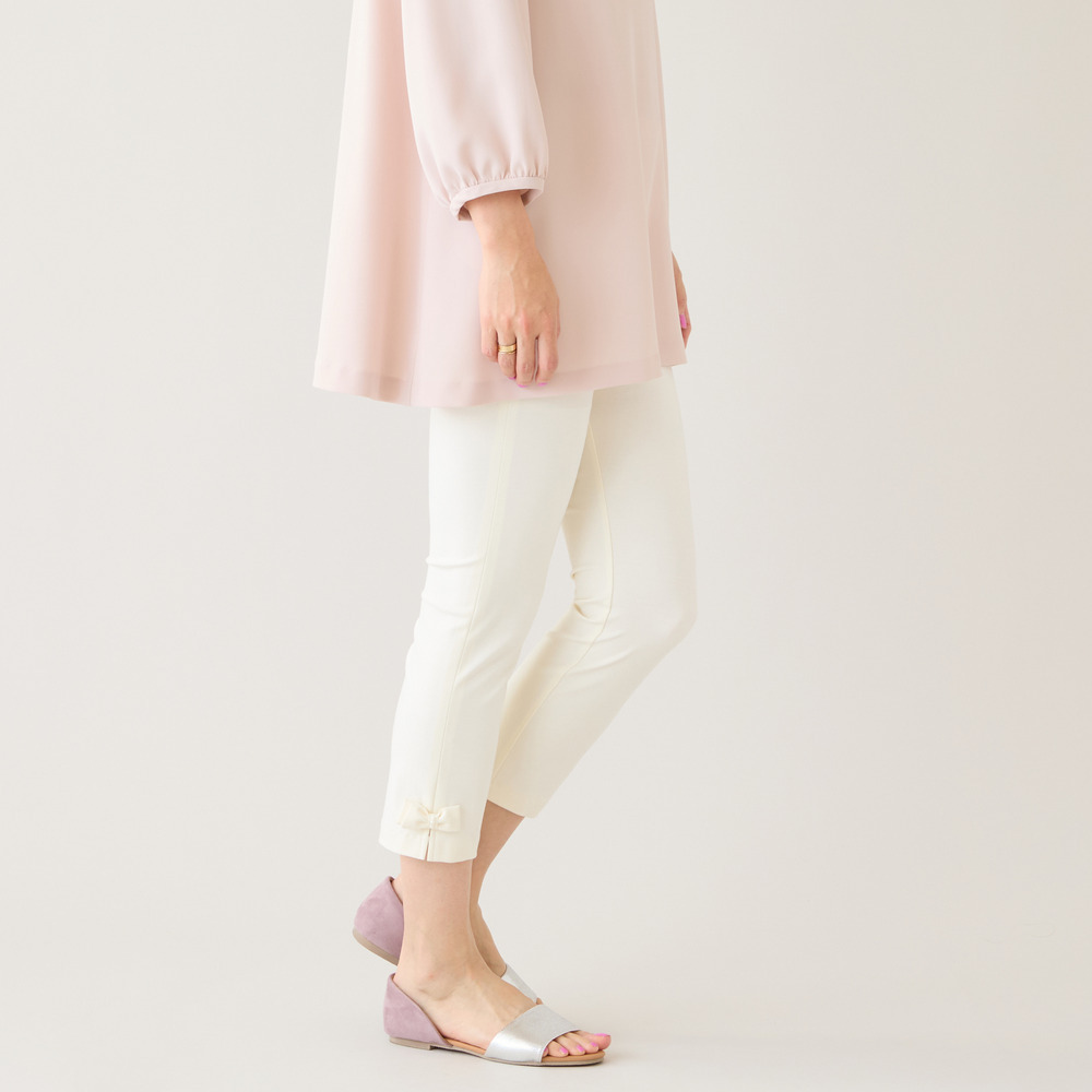 【定番人気】【伸縮性◎】裾サイドリボンレギンスパンツ