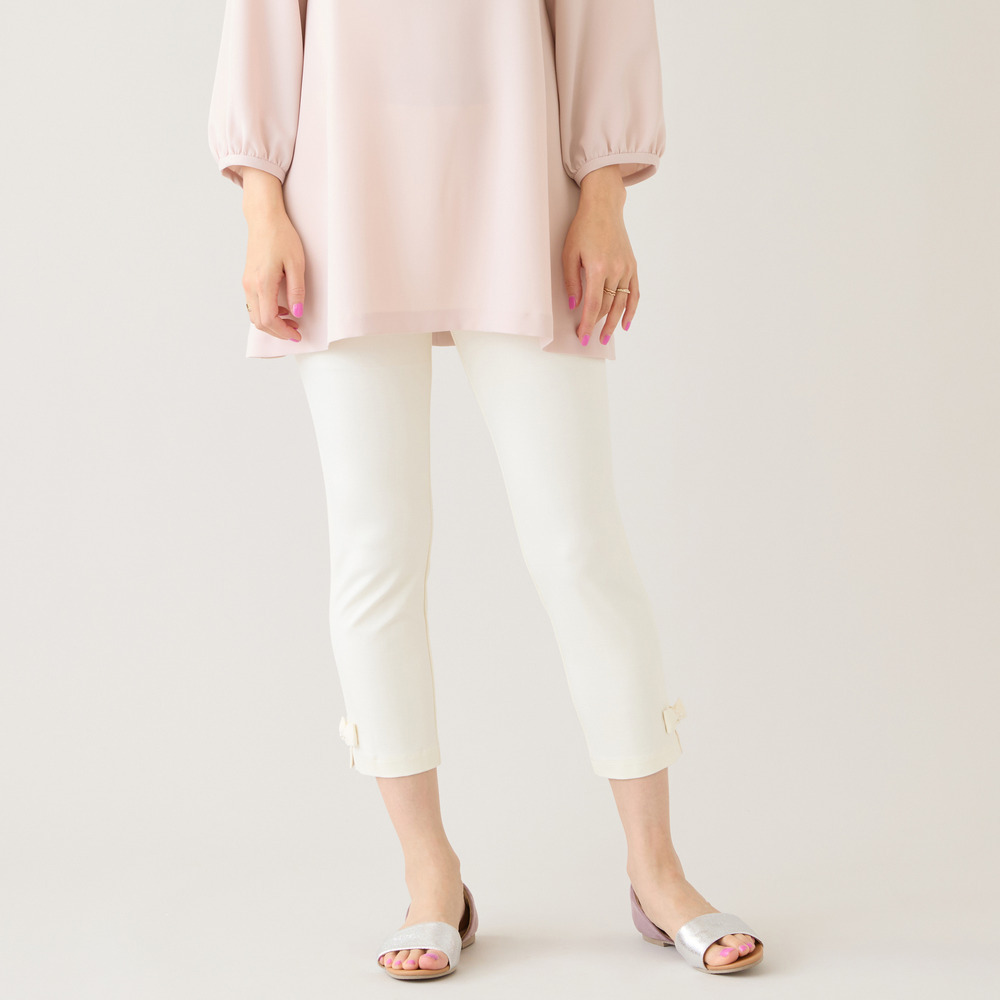 【定番人気】【伸縮性◎】裾サイドリボンレギンスパンツ2