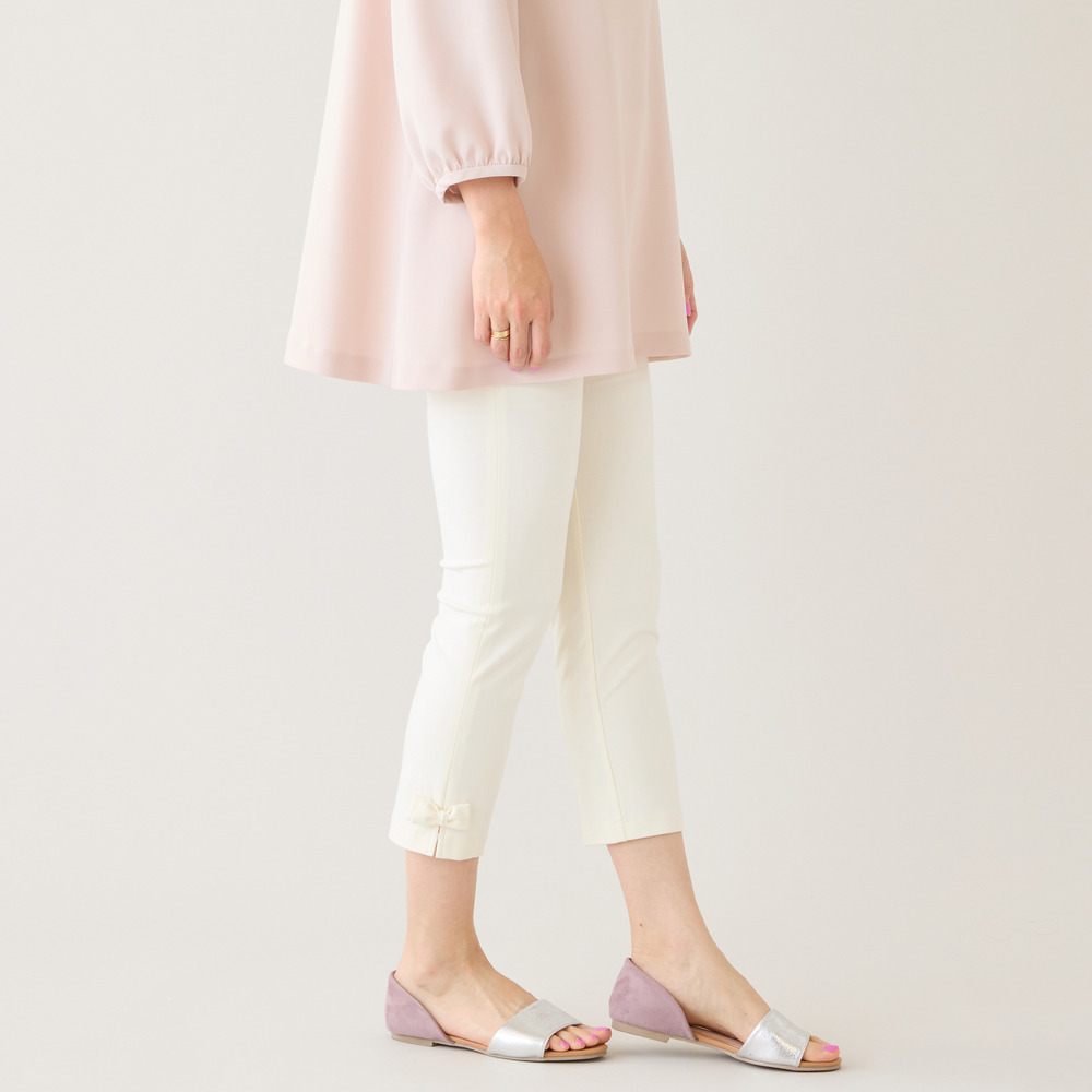 【定番人気】【伸縮性◎】裾サイドリボンレギンスパンツ4