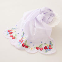 フルーツ柄スカラップ刺繍ストール