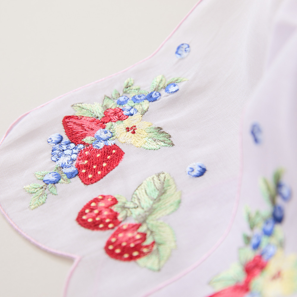 フルーツ柄スカラップ刺繍ストール11