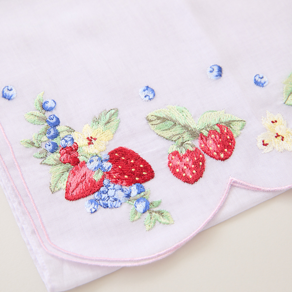 フルーツ柄スカラップ刺繍ストール9