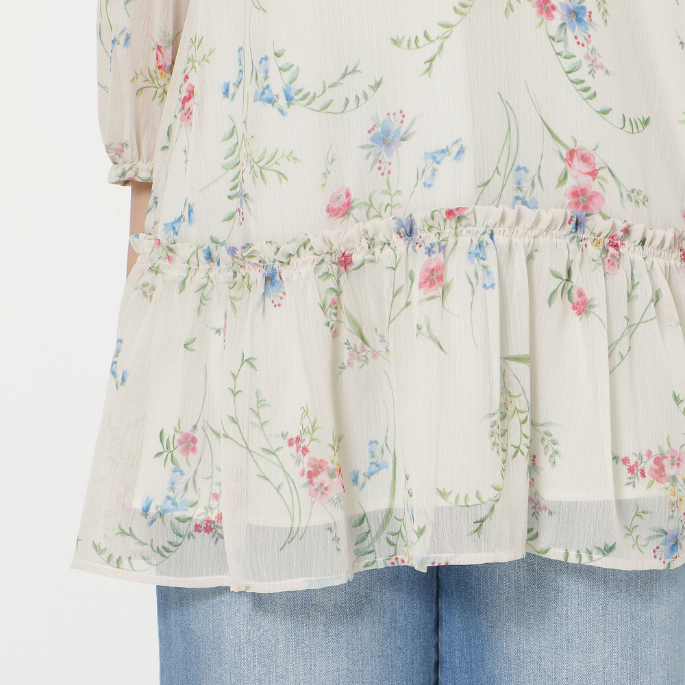 ボタニカルプリントリボンタイチュニック15