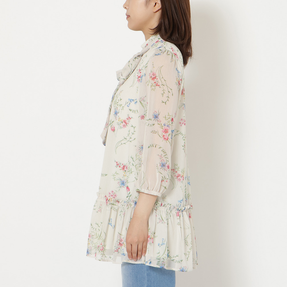 ボタニカルプリントリボンタイチュニック8