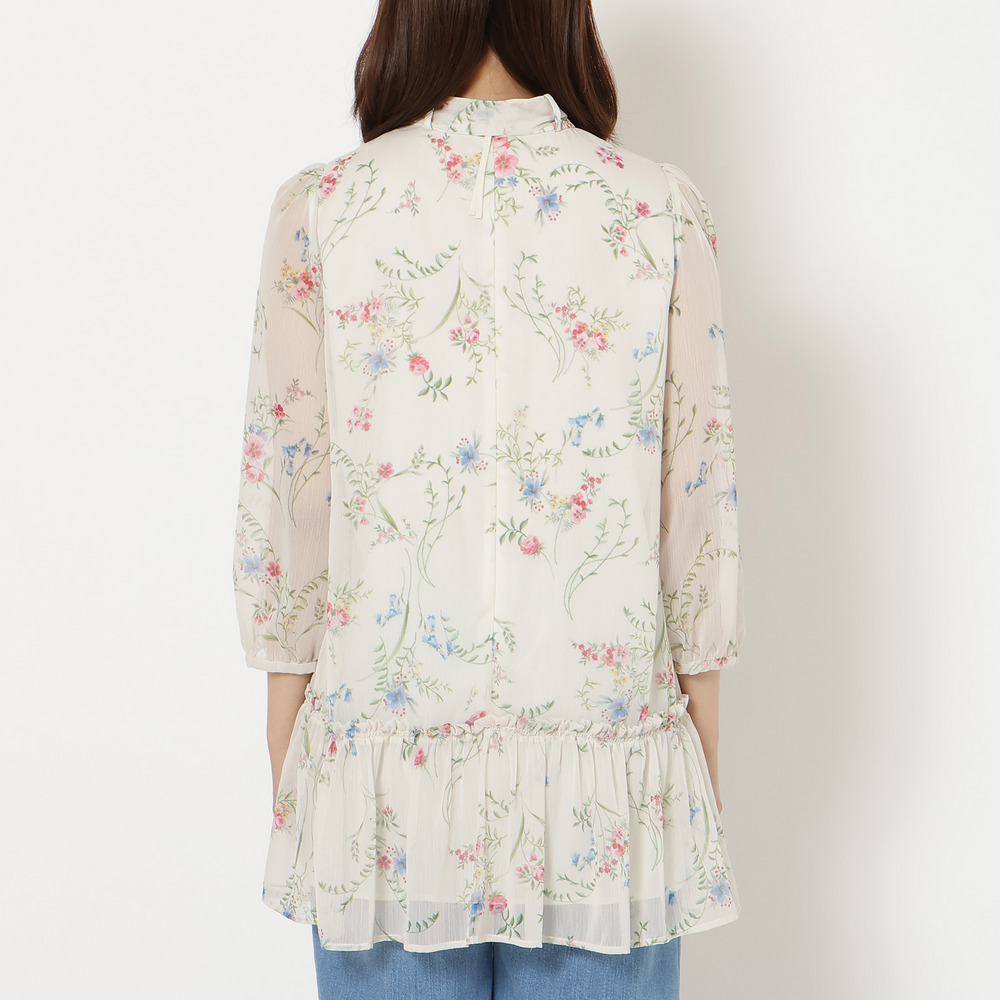 ボタニカルプリントリボンタイチュニック9