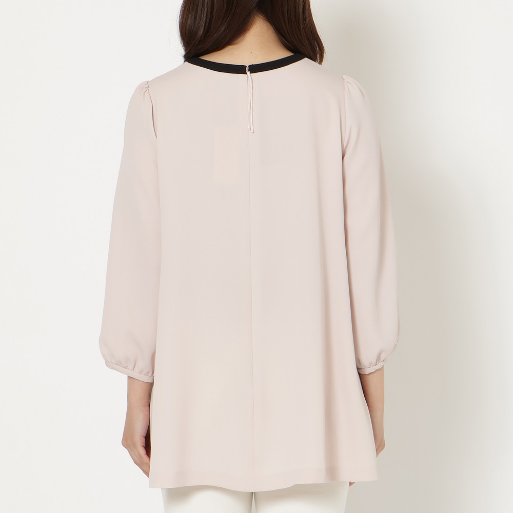 【接触冷感/UVカット/防シワ】クラシカルリボンタックブラウス10