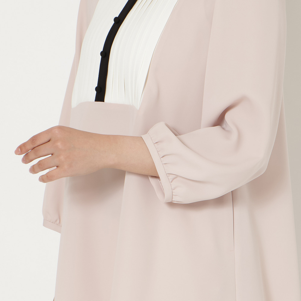 【接触冷感/UVカット/防シワ】クラシカルリボンタックブラウス13