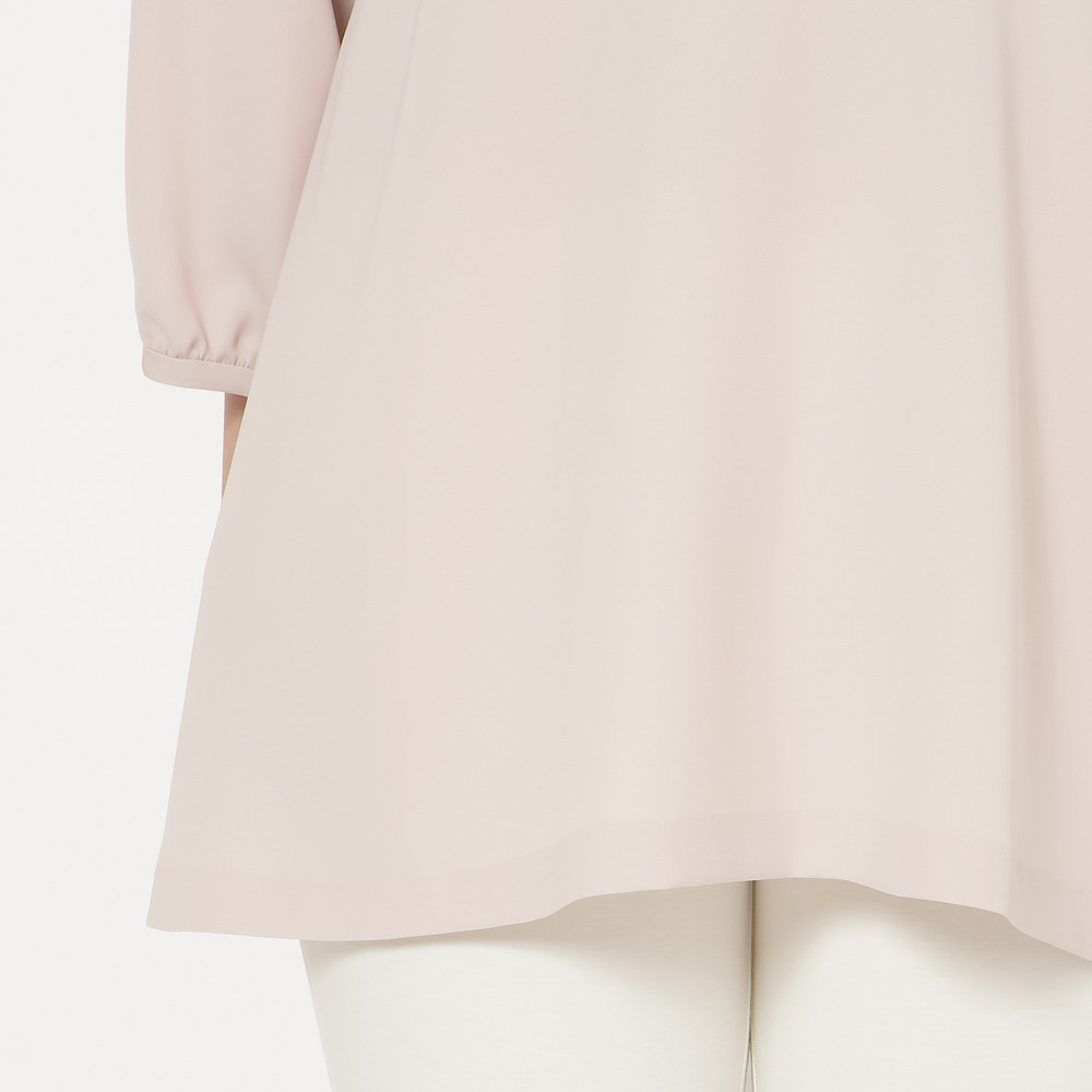 【接触冷感/UVカット/防シワ】クラシカルリボンタックブラウス14