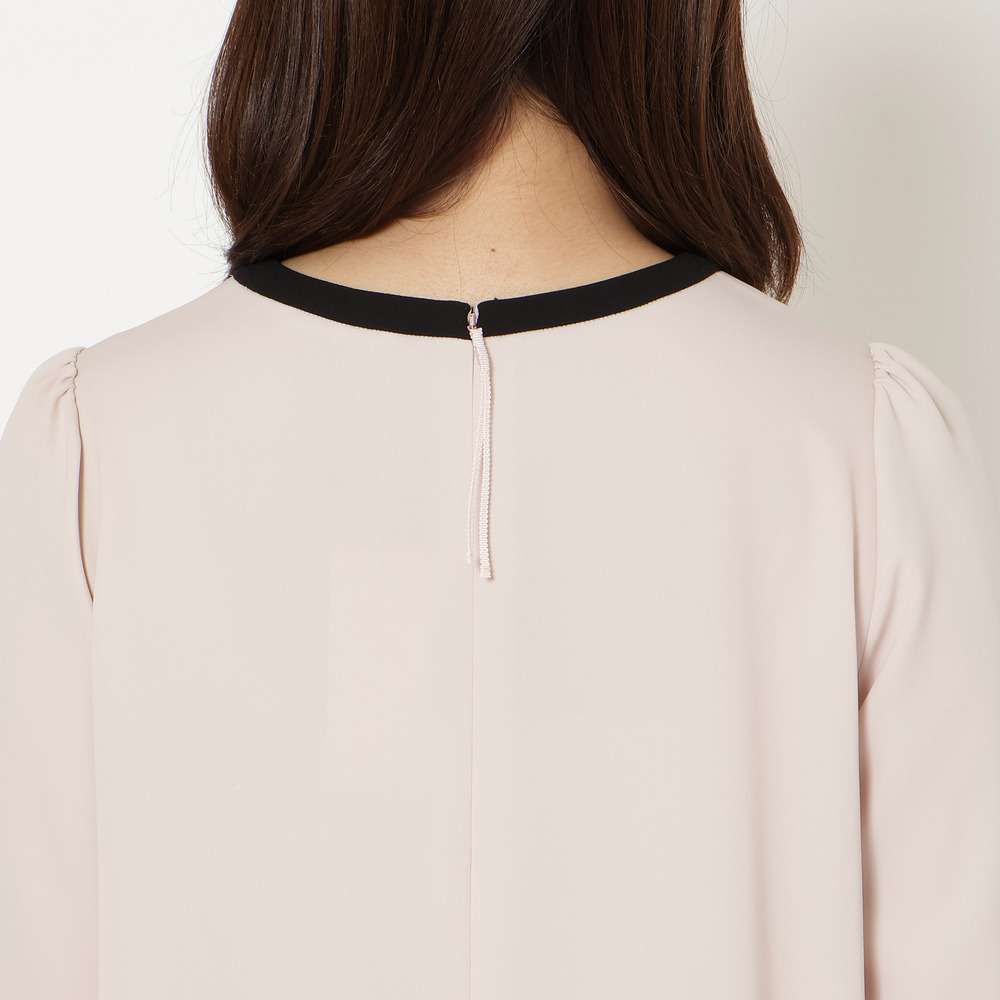 【接触冷感/UVカット/防シワ】クラシカルリボンタックブラウス15