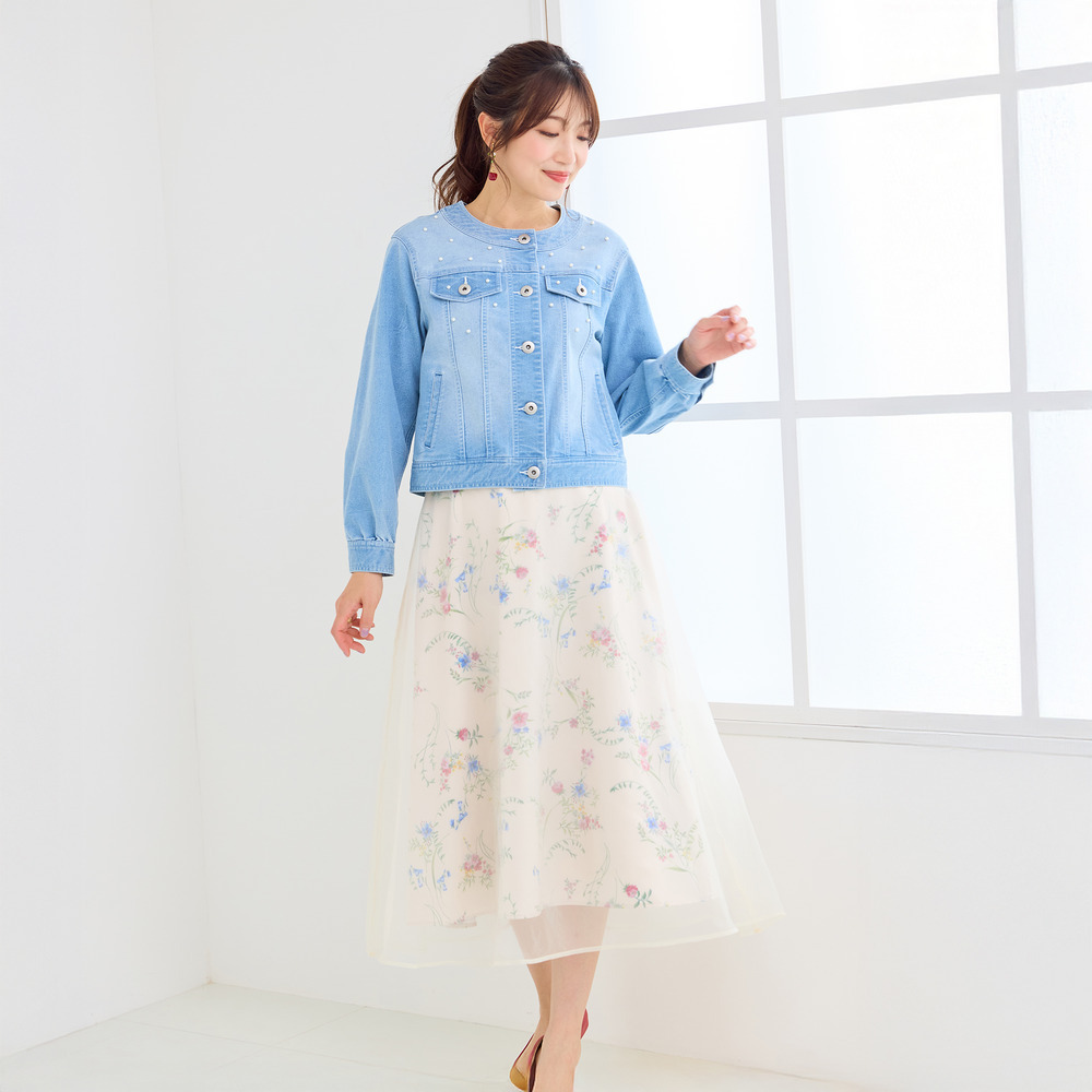 フラワープリントフレアスカート