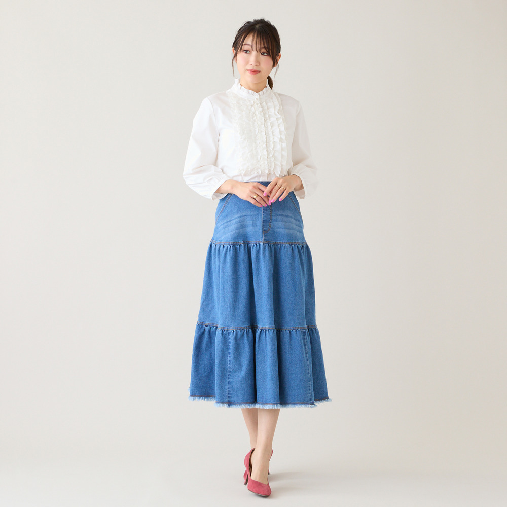 【接触冷感/UVカット】フリルブラウス4