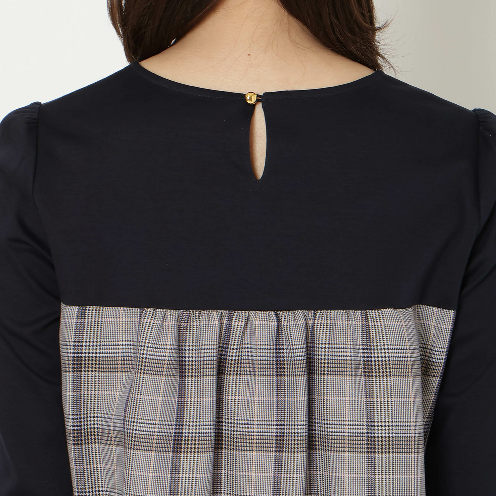 【人気デザイン】レイヤード風カットソー/チェック6