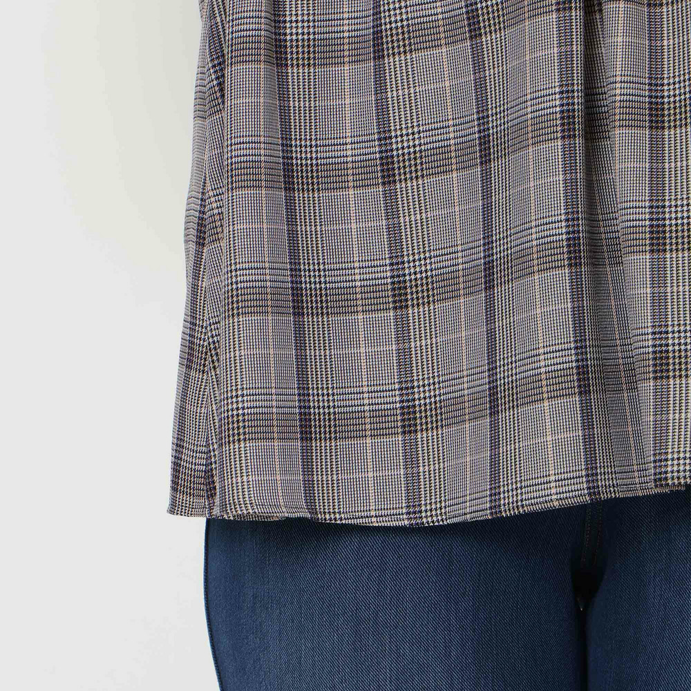 【人気デザイン】レイヤード風カットソー/チェック7