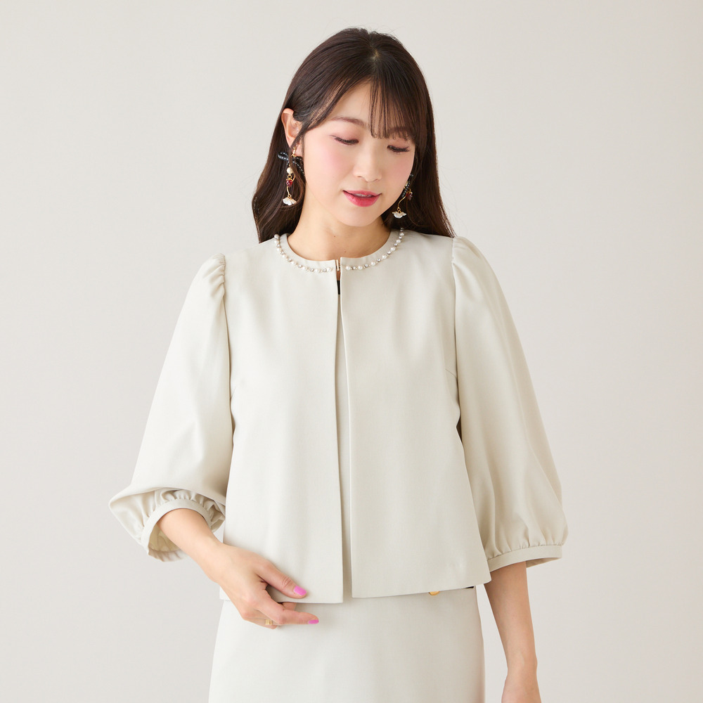 【UVカット/イージーケア】ノーカラージャケット