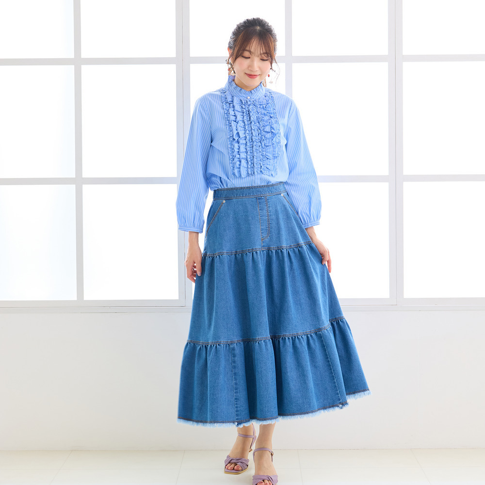 ティアードデニムスカート