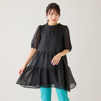 バックリボンハートフロッキーチュニック