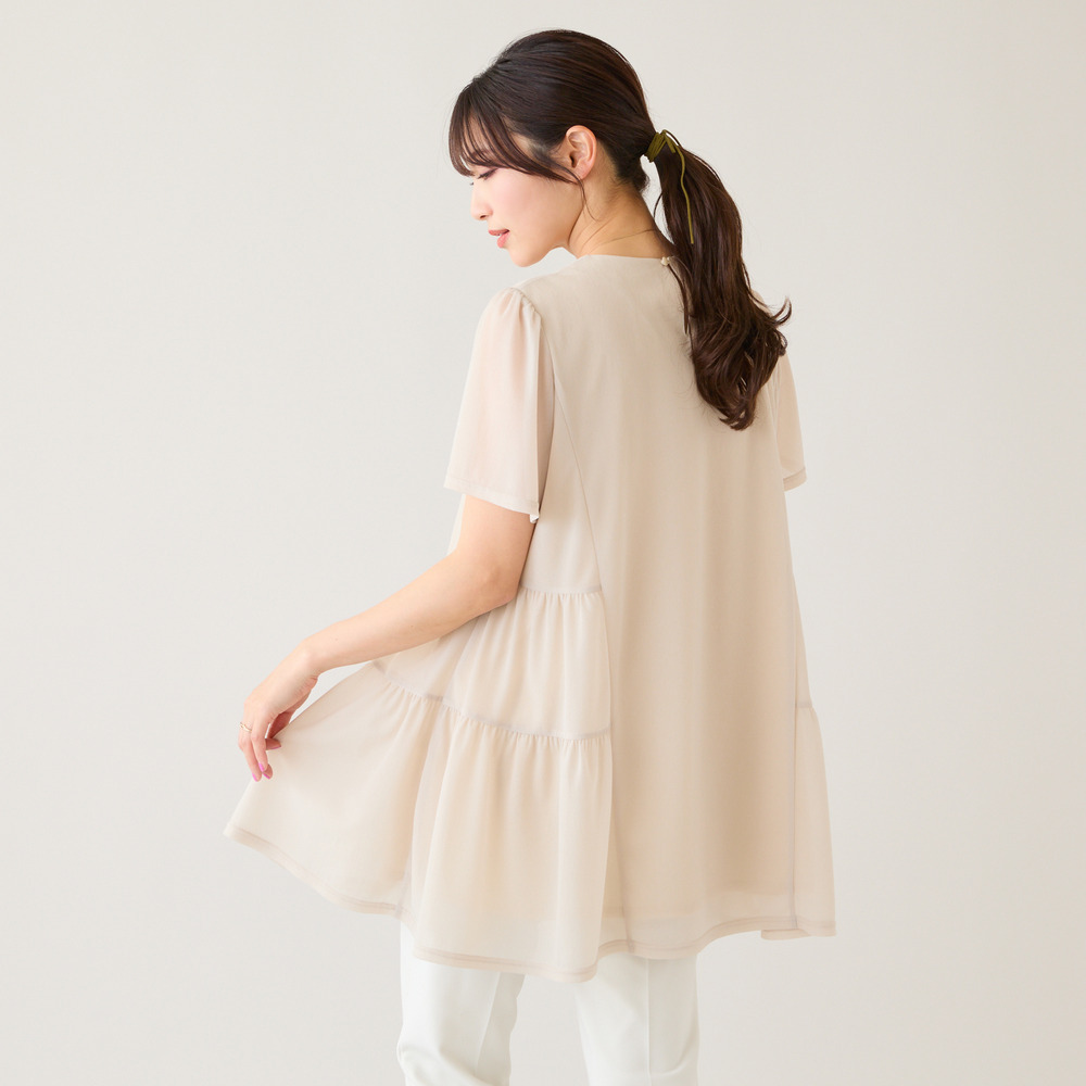 【セットアップ対応】サイドティアード切替シアーチュニック4