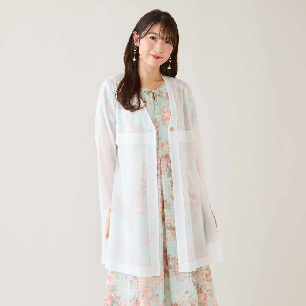 【セットアップ対応】シアーロングカーディガン