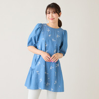 【綿100%】スズラン刺繍バックティアードチュニック