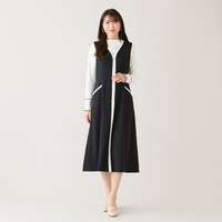 【接触冷感/UVカット/防シワ】リネンライクジャンパースカート