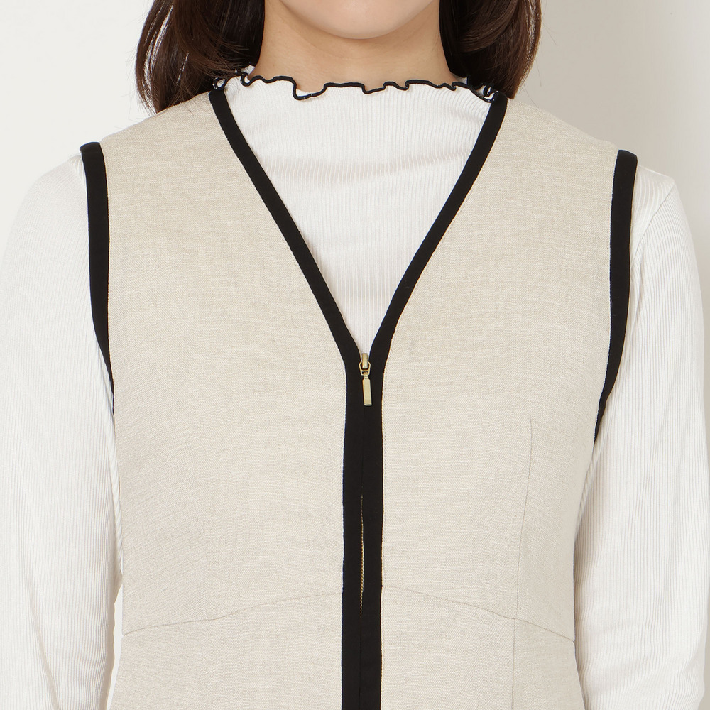 【接触冷感/UVカット/防シワ】リネンライクジャンパースカート12