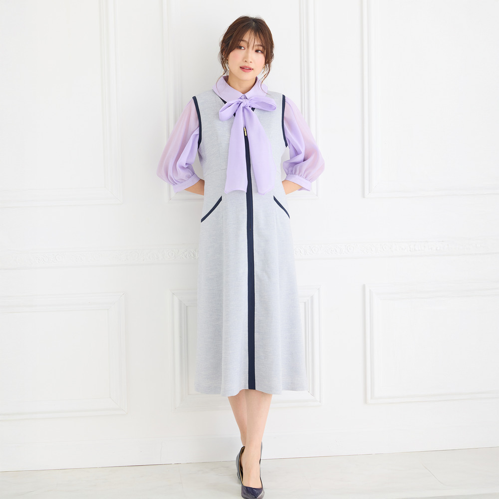 【接触冷感/UVカット/防シワ】リネンライクジャンパースカート5