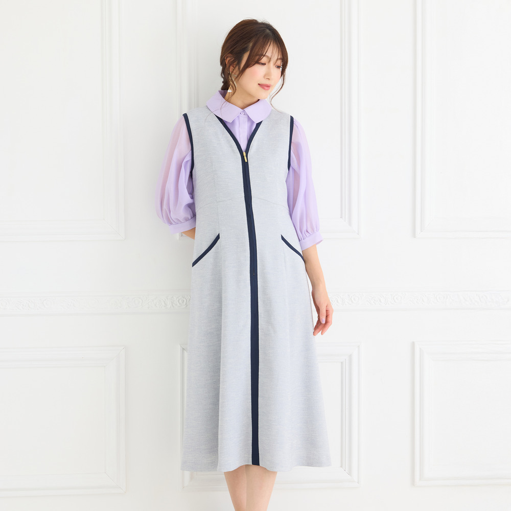 【接触冷感/UVカット/防シワ】リネンライクジャンパースカート6