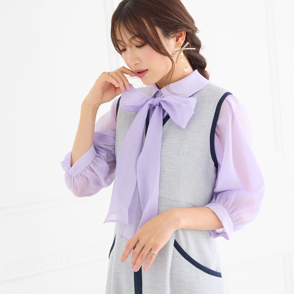 【接触冷感/UVカット/防シワ】リネンライクジャンパースカート1