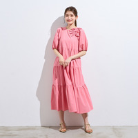 【接触冷感/UVカット/遮熱】ティアードマキシワンピース