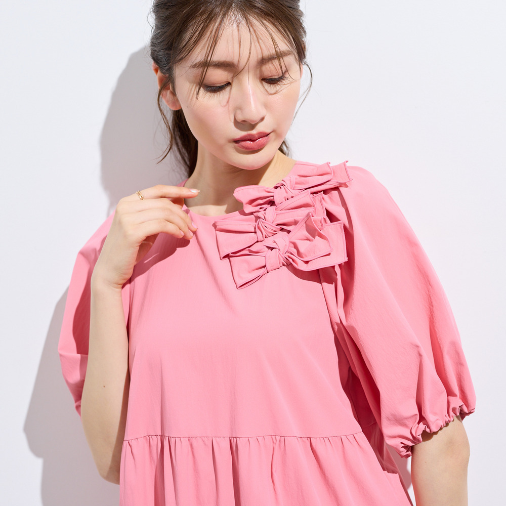 【接触冷感/UVカット/遮熱】ティアードマキシワンピース1